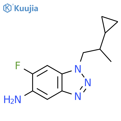 1-(2-cyclopropylpropyl)-6-fluoro-1H-1,2,3-benzotriazol-5-amine structure