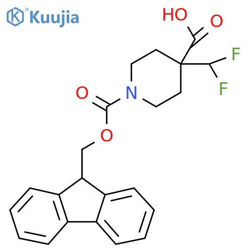 4-(Difluoromethyl)-1-(9H-fluoren-9-ylmethoxycarbonyl)piperidine-4-carboxylic acid structure