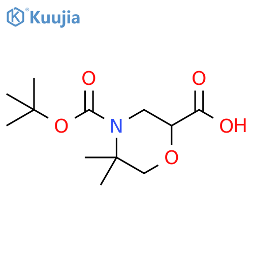 2,4-Morpholinedicarboxylic acid, 5,5-dimethyl-, 4-(1,1-dimethylethyl) ester structure