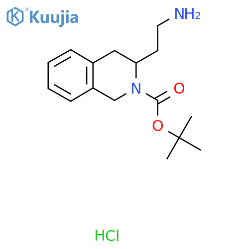 Tert-butyl 3-(2-aminoethyl)-3,4-dihydro-1H-isoquinoline-2-carboxylate;hydrochloride structure