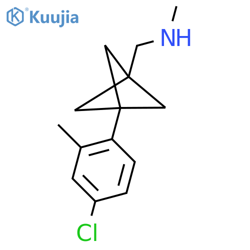 {[3-(4-Chloro-2-methylphenyl)bicyclo[1.1.1]pentan-1-yl]methyl}(methyl)amine structure