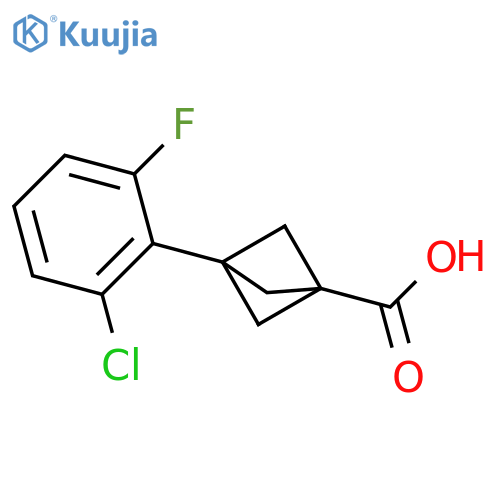 3-(2-Chloro-6-fluorophenyl)bicyclo[1.1.1]pentane-1-carboxylic acid structure