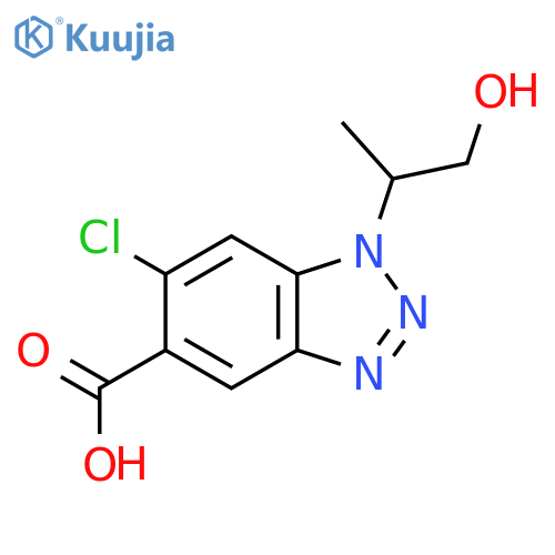 6-chloro-1-(1-hydroxypropan-2-yl)-1H-1,2,3-benzotriazole-5-carboxylic acid structure