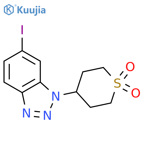4-(6-iodo-1H-1,2,3-benzotriazol-1-yl)-1lambda6-thiane-1,1-dione structure