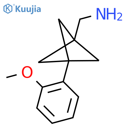 [3-(2-Methoxyphenyl)-1-bicyclo[1.1.1]pentanyl]methanamine structure