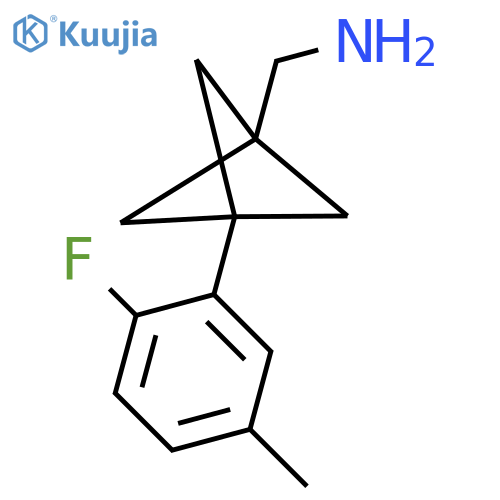 [3-(2-Fluoro-5-methylphenyl)-1-bicyclo[1.1.1]pentanyl]methanamine structure