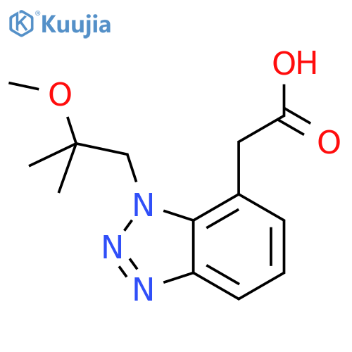 2-[1-(2-methoxy-2-methylpropyl)-1H-1,2,3-benzotriazol-7-yl]acetic acid structure