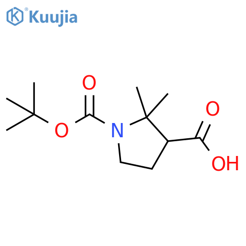 1-(tert-butoxy)carbonyl-2,2-dimethylpyrrolidine-3-carboxylic acid structure