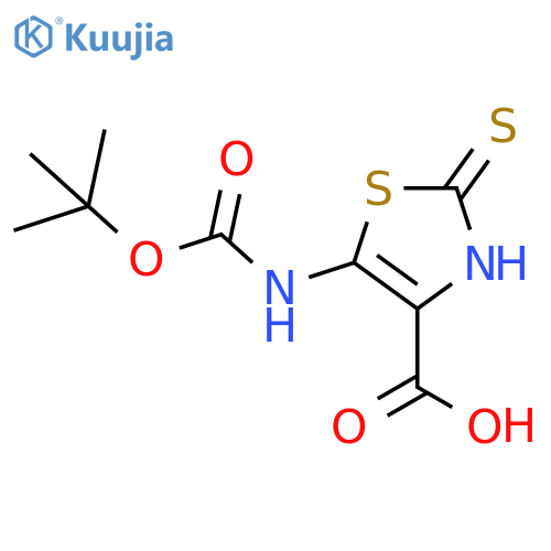 5-{[(Tert-butoxy)carbonyl]amino}-2-sulfanyl-1,3-thiazole-4-carboxylic acid structure