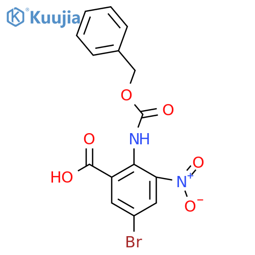 5-Bromo-3-nitro-2-(phenylmethoxycarbonylamino)benzoic acid structure