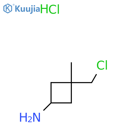 3-(Chloromethyl)-3-methylcyclobutan-1-amine;hydrochloride structure