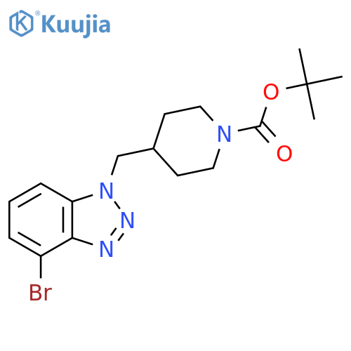 tert-butyl 4-[(4-bromo-1H-1,2,3-benzotriazol-1-yl)methyl]piperidine-1-carboxylate structure