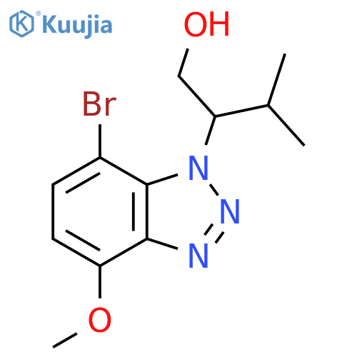 2-(7-bromo-4-methoxy-1H-1,2,3-benzotriazol-1-yl)-3-methylbutan-1-ol structure
