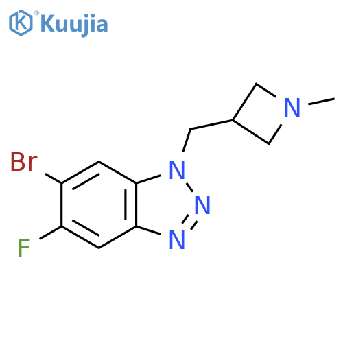 6-bromo-5-fluoro-1-[(1-methylazetidin-3-yl)methyl]-1H-1,2,3-benzotriazole structure