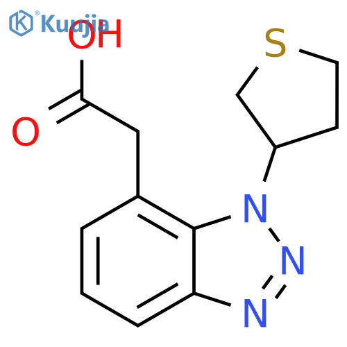 2-[1-(thiolan-3-yl)-1H-1,2,3-benzotriazol-7-yl]acetic acid structure