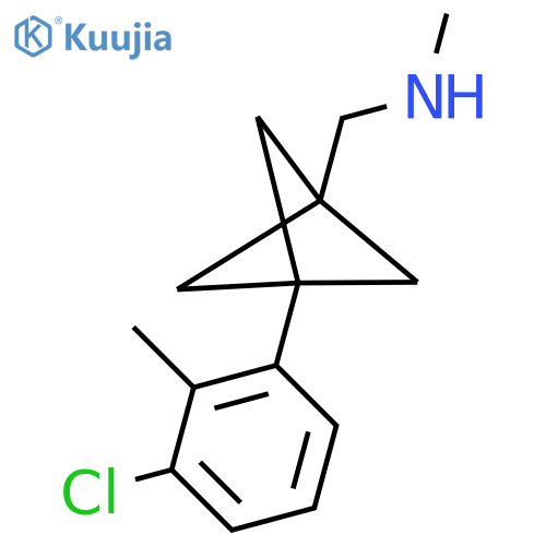 {[3-(3-Chloro-2-methylphenyl)bicyclo[1.1.1]pentan-1-yl]methyl}(methyl)amine structure