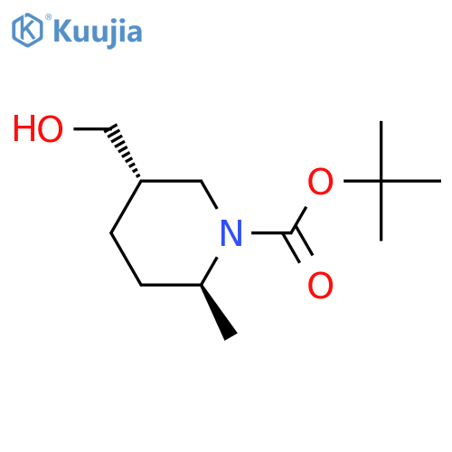 tert-butyl (2S,5S)-5-(hydroxymethyl)-2-methyl-piperidine-1-carboxylate structure