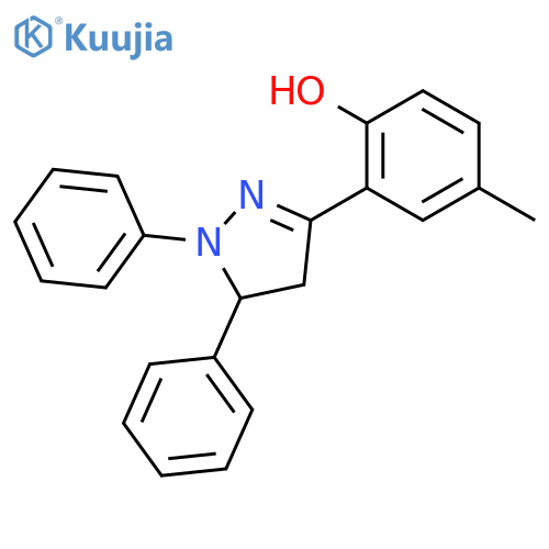 Phenol, 2-(4,5-dihydro-1,5-diphenyl-1H-pyrazol-3-yl)-4-methyl- structure