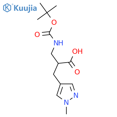 3-{(tert-butoxy)carbonylamino}-2-(1-methyl-1H-pyrazol-4-yl)methylpropanoic acid structure