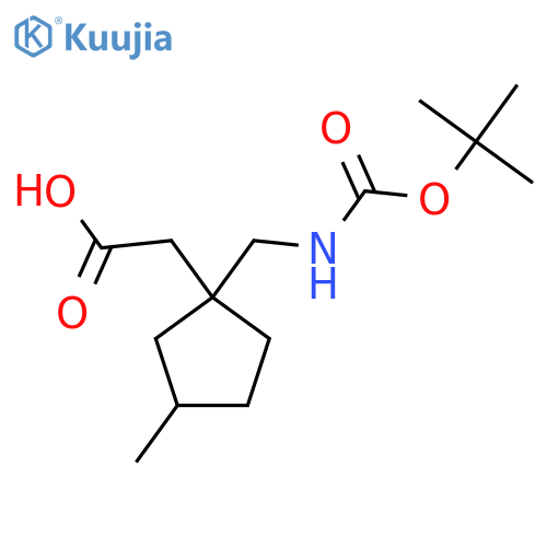 2-1-({(tert-butoxy)carbonylamino}methyl)-3-methylcyclopentylacetic acid structure