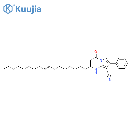 Pyrrolo[1,2-a]pyrimidine-8-carbonitrile,2-(8-heptadecenyl)-1,4-dihydro-4-oxo-7-phenyl- structure