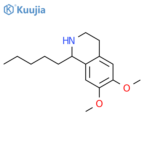 Isoquinoline,1,2,3,4-tetrahydro-6,7-dimethoxy-1-pentyl-, hydrochloride (1:1) structure