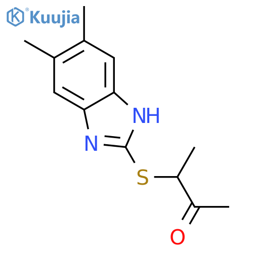 2-Butanone, 3-[(5,6-dimethyl-1H-benzimidazol-2-yl)thio]- structure