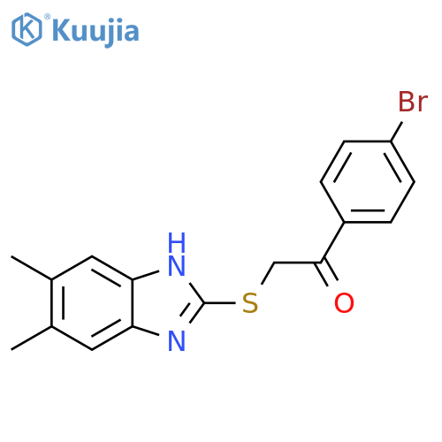 Ethanone,1-(4-bromophenyl)-2-[(5,6-dimethyl-1H-benzimidazol-2-yl)thio]- structure