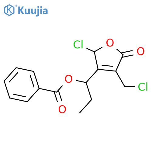 2(5H)-Furanone, 4-[1-(benzoyloxy)propyl]-5-chloro-3-(chloromethyl)- structure