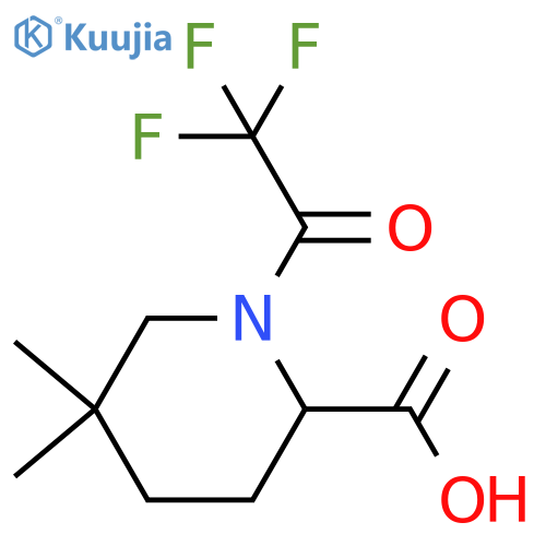 5,5-Dimethyl-1-(trifluoroacetyl)piperidine-2-carboxylic acid structure