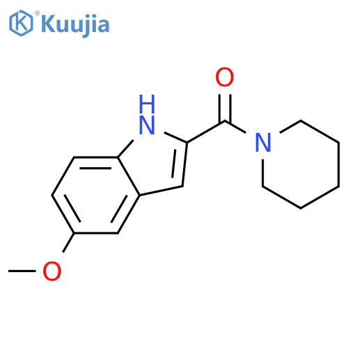 Piperidine, 1-((5-methoxyindol-2-yl)carbonyl)- structure