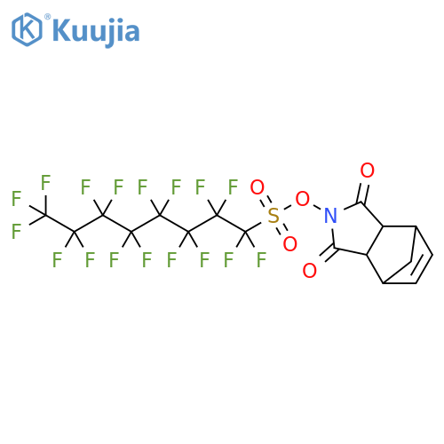 1-Octanesulfonic acid, 1,1,2,2,3,3,4,4,5,5,6,6,7,7,8,8,8-heptadecafluoro-, 1,3,3a,4,7,7a-hexahydro-1,3-dioxo-4,7-methano-2H-isoindol-2-yl ester structure