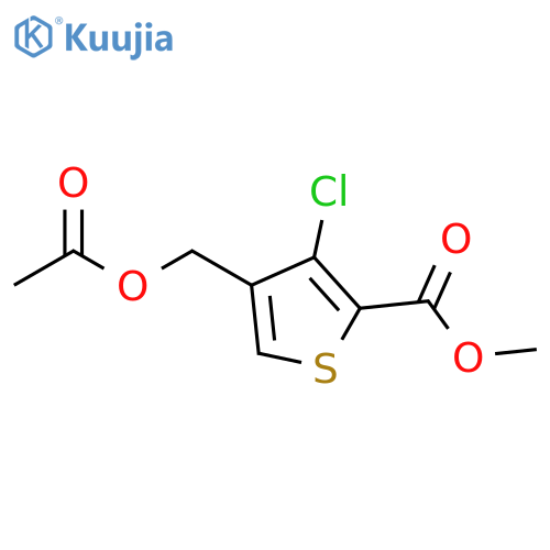 2-Thiophenecarboxylic acid, 4-[(acetyloxy)methyl]-3-chloro-, methylester structure