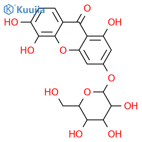 1,3,5,6-Tetrahydroxyxanthone; 3-O-β-D-Glucopyranoside structure