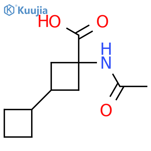 3-Cyclobutyl-1-acetamidocyclobutane-1-carboxylic acid structure