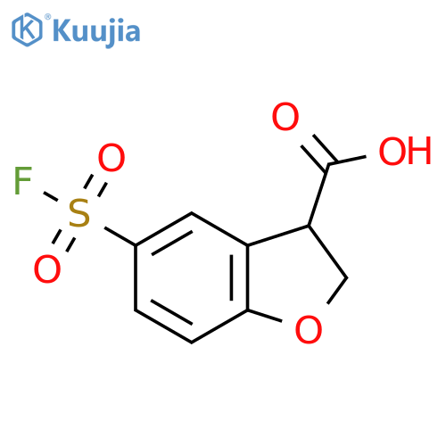 5-(fluorosulfonyl)-2,3-dihydro-1-benzofuran-3-carboxylic acid structure