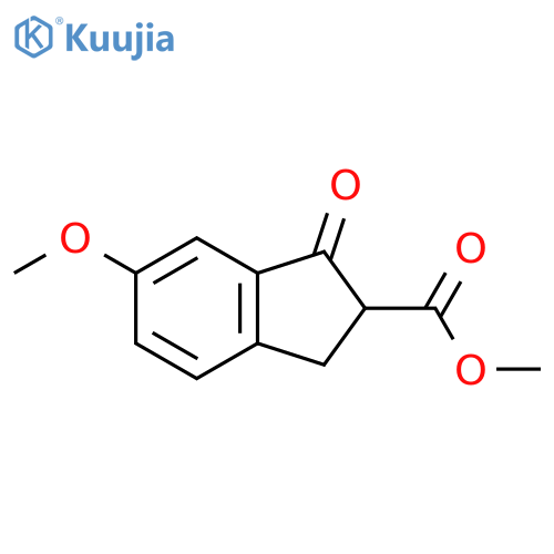 Methyl 6-methoxy-1-oxo-2,3-dihydro-1H-indene-2-carboxylate structure