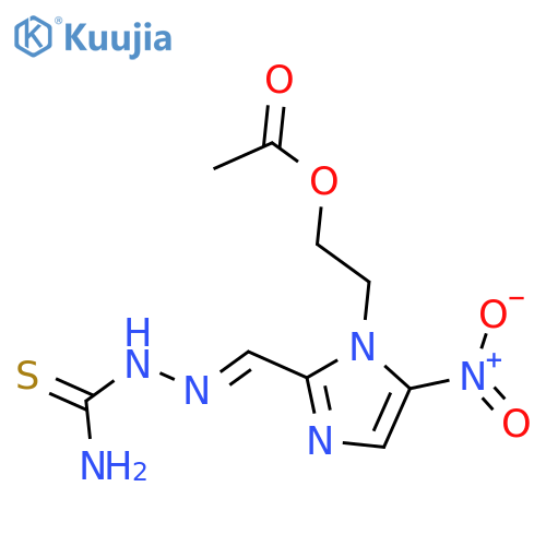 Hydrazinecarbothioamide,2-[[1-[2-(acetyloxy)ethyl]-5-nitro-1H-imidazol-2-yl]methylene]- structure