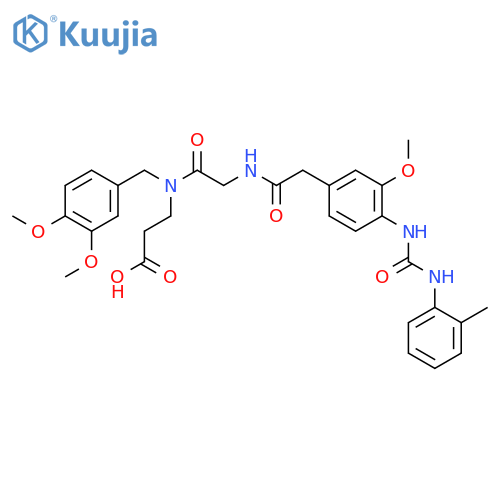 b-Alanine,N-[[3-methoxy-4-[[[(2-methylphenyl)amino]carbonyl]amino]phenyl]acetyl]glycyl-N-[(3,4-dimethoxyphenyl)methyl]- structure