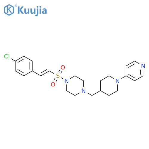 Piperazine,1-[[(1E)-2-(4-chlorophenyl)ethenyl]sulfonyl]-4-[[1-(4-pyridinyl)-4-piperidinyl]methyl]- structure