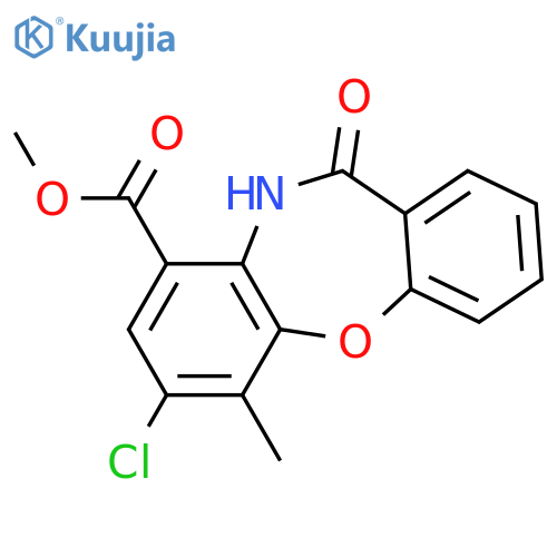 7-Chloro-6-methyl-11-oxo-10H-dibenz[b,f][1,4]oxazepine-9-carboxylic acid; Me ester structure