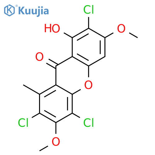 9H-Xanthen-9-one, 2,4,7-trichloro-8-hydroxy-3,6-dimethoxy-1-methyl- structure