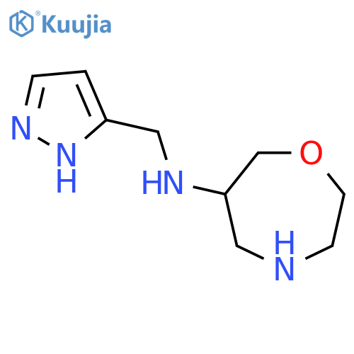 N-[(1H-pyrazol-3-yl)methyl]-1,4-oxazepan-6-amine structure