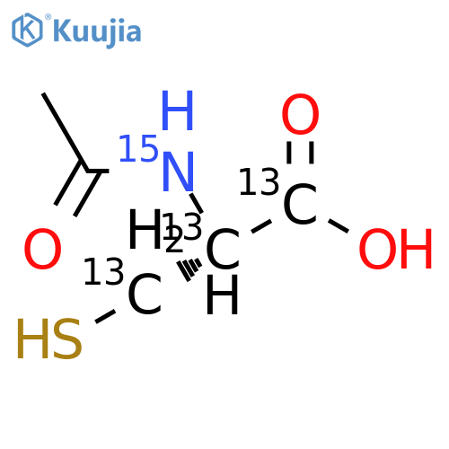 N-Acetyl-L-cysteine-13C3,15N structure