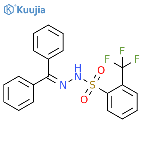 Benzenesulfonic acid, 2-(trifluoromethyl)-, 2-(diphenylmethylene)hydrazide structure