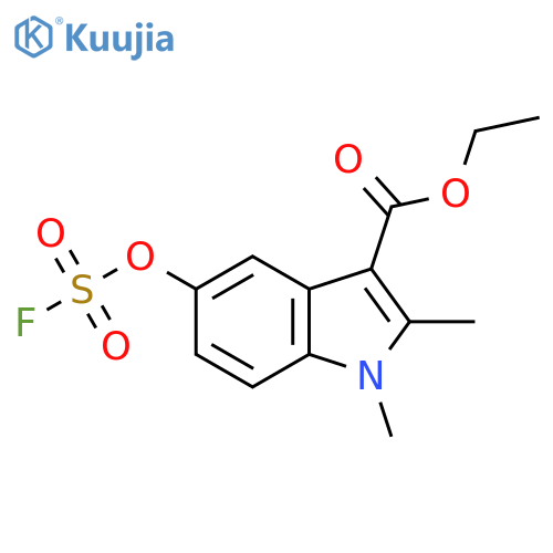 Ethyl 5-[(fluorosulfonyl)oxy]-1,2-dimethyl-1H-indole-3-carboxylate structure