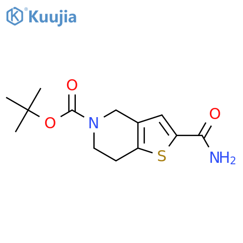5-T-butoxycarbonyl-2-carbamoyl-4,5,6,7-tetrahydro-thieno[3,2-c]pyridine structure
