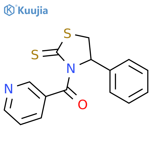 [(4S)-4-phenyl-2-sulfanylidene-1,3-thiazolidin-3-yl]-pyridin-3-ylmethanone structure
