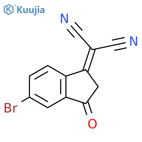 2-(5-bromo-3-oxo-2,3-dihydro-1H-inden-1-ylidene)propanedinitrile structure
