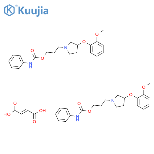 but-2-enedioic acid; 3-[3-(2-methoxyphenoxy)pyrrolidin-1-yl]propyl N-phenylcarbamate structure